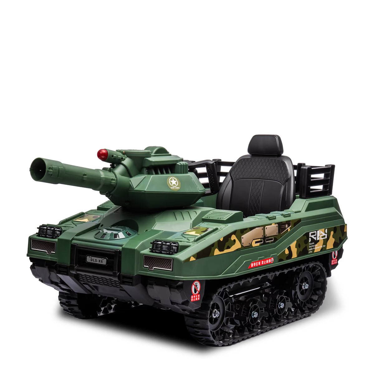 Tank militaire électrique enfant avec son canon tireur Vert — photo 2