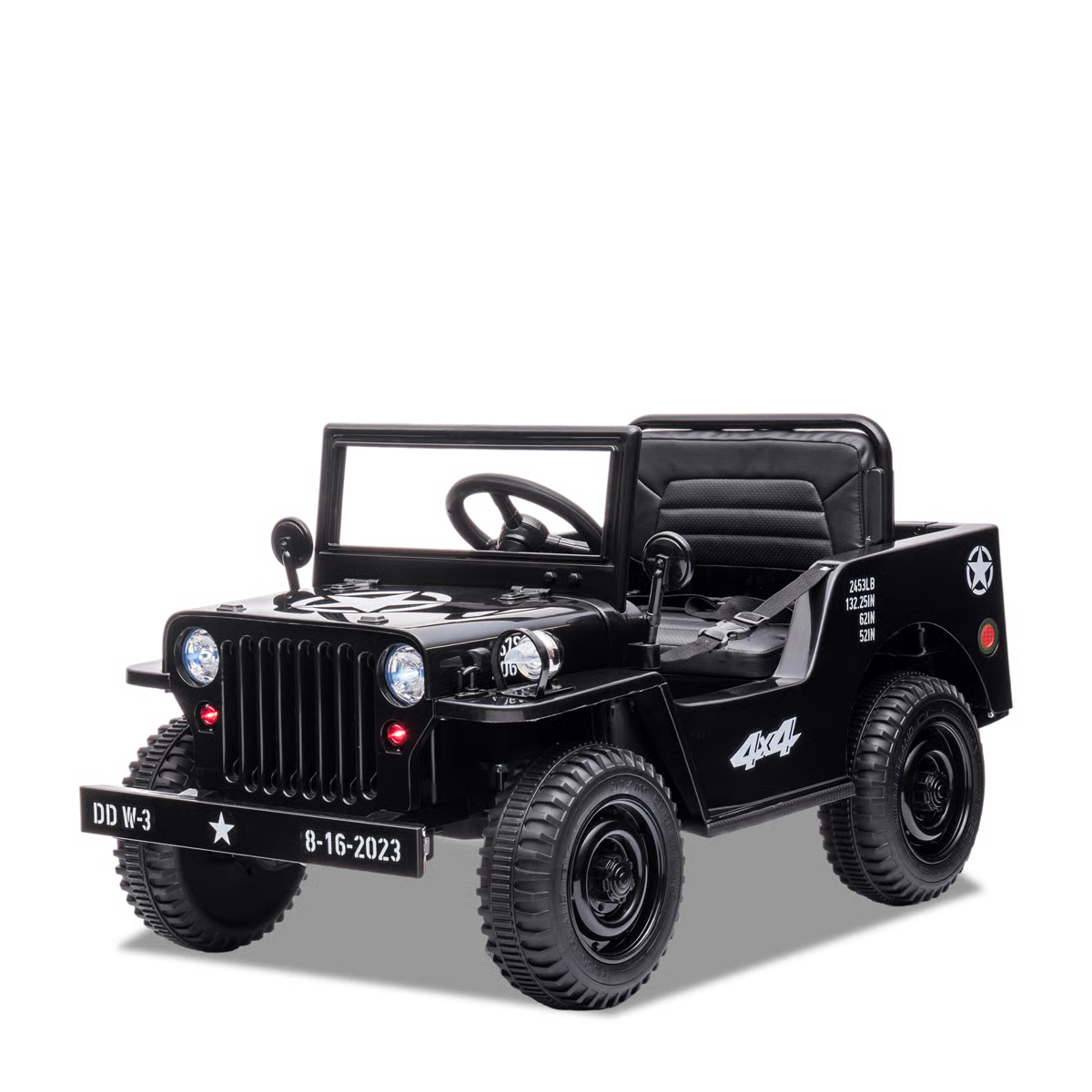 Voiture enfant électrique jeep willys 1 place Noir — photo 2