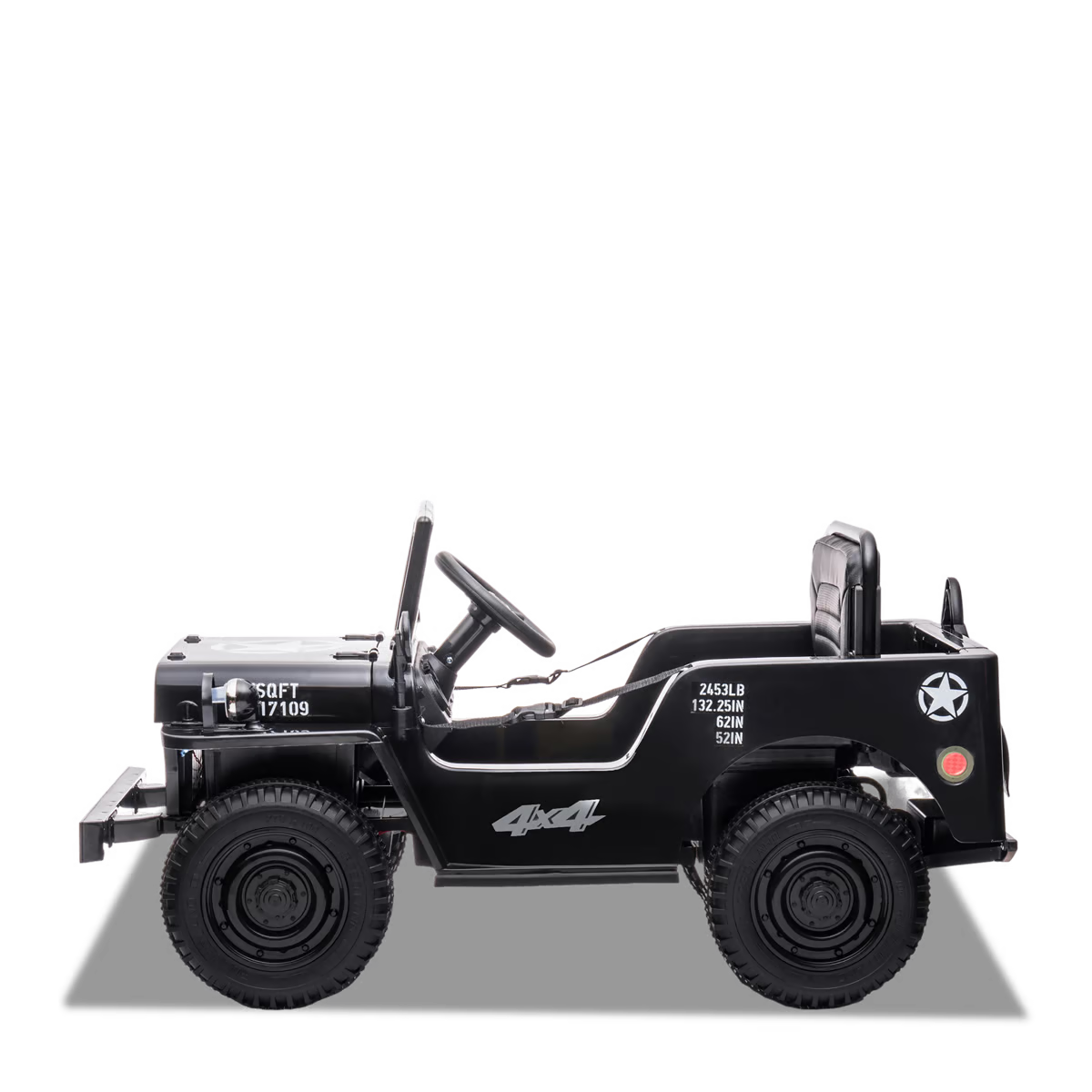 Voiture enfant électrique jeep willys 1 place Noir — photo 6