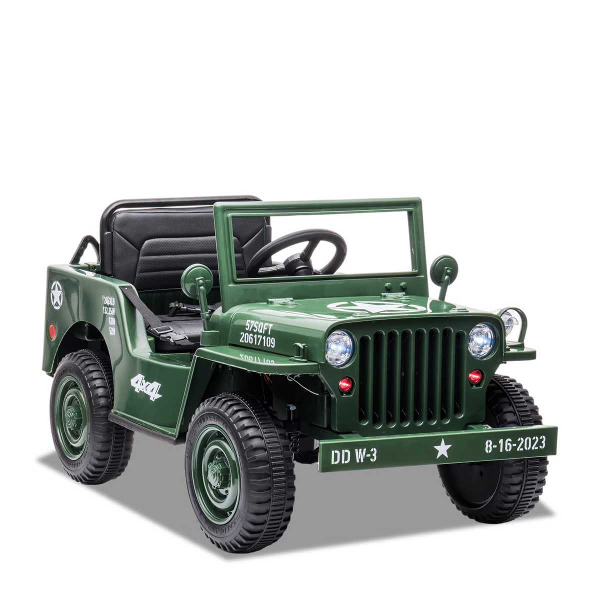 Voiture enfant électrique jeep willys 1 place Noir — photo 7