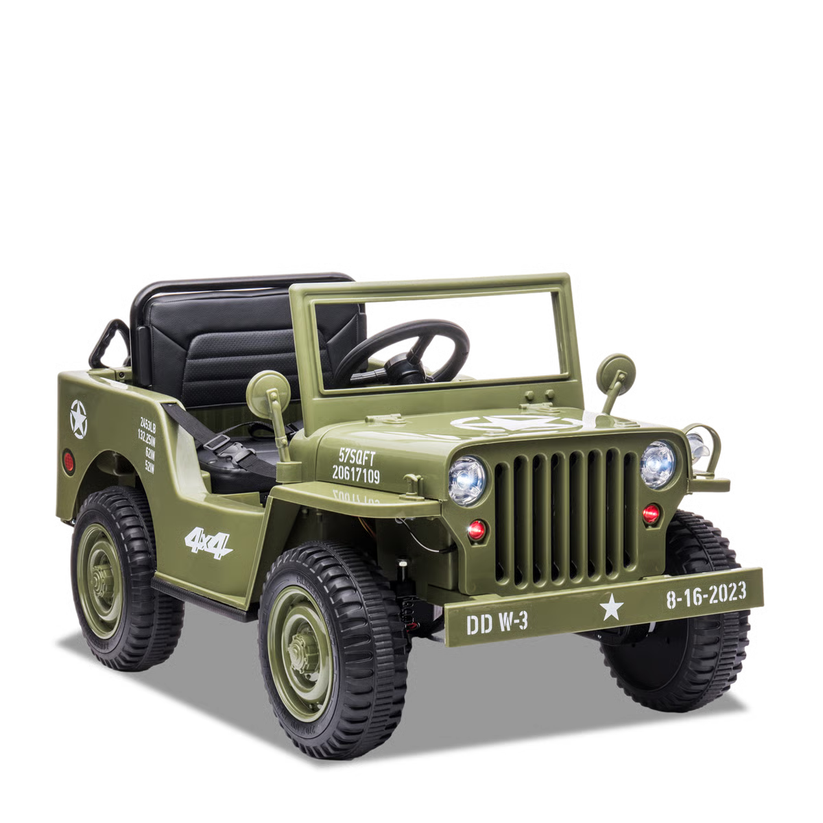 Voiture enfant électrique jeep willys 1 place Noir — photo 8