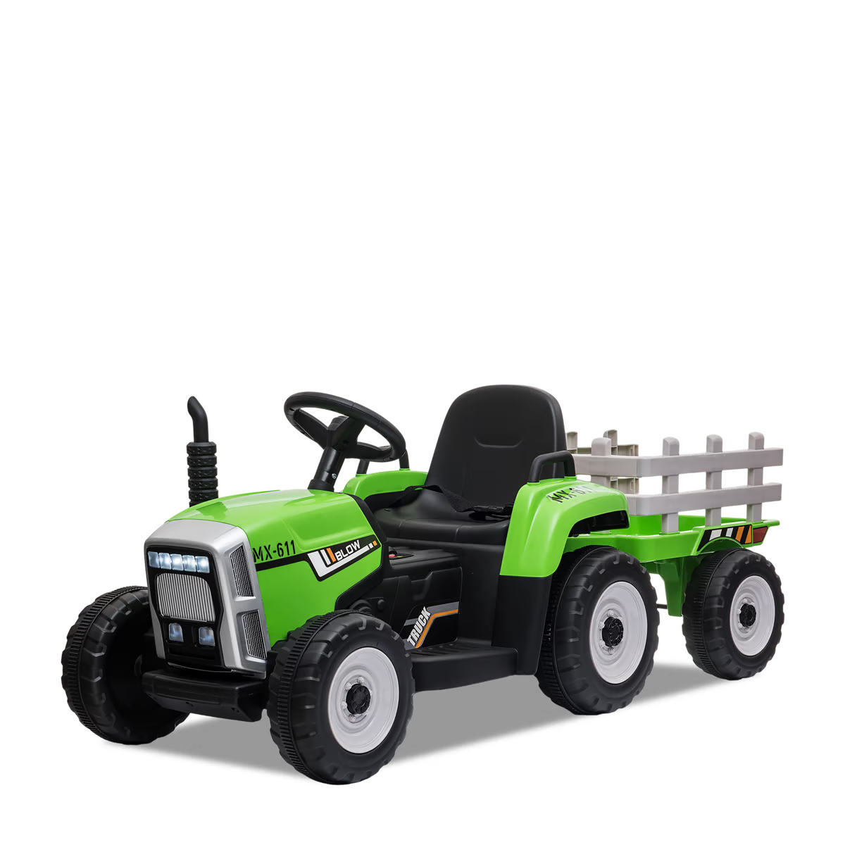 Tracteur électrique enfant avec remorque Vert — photo 2