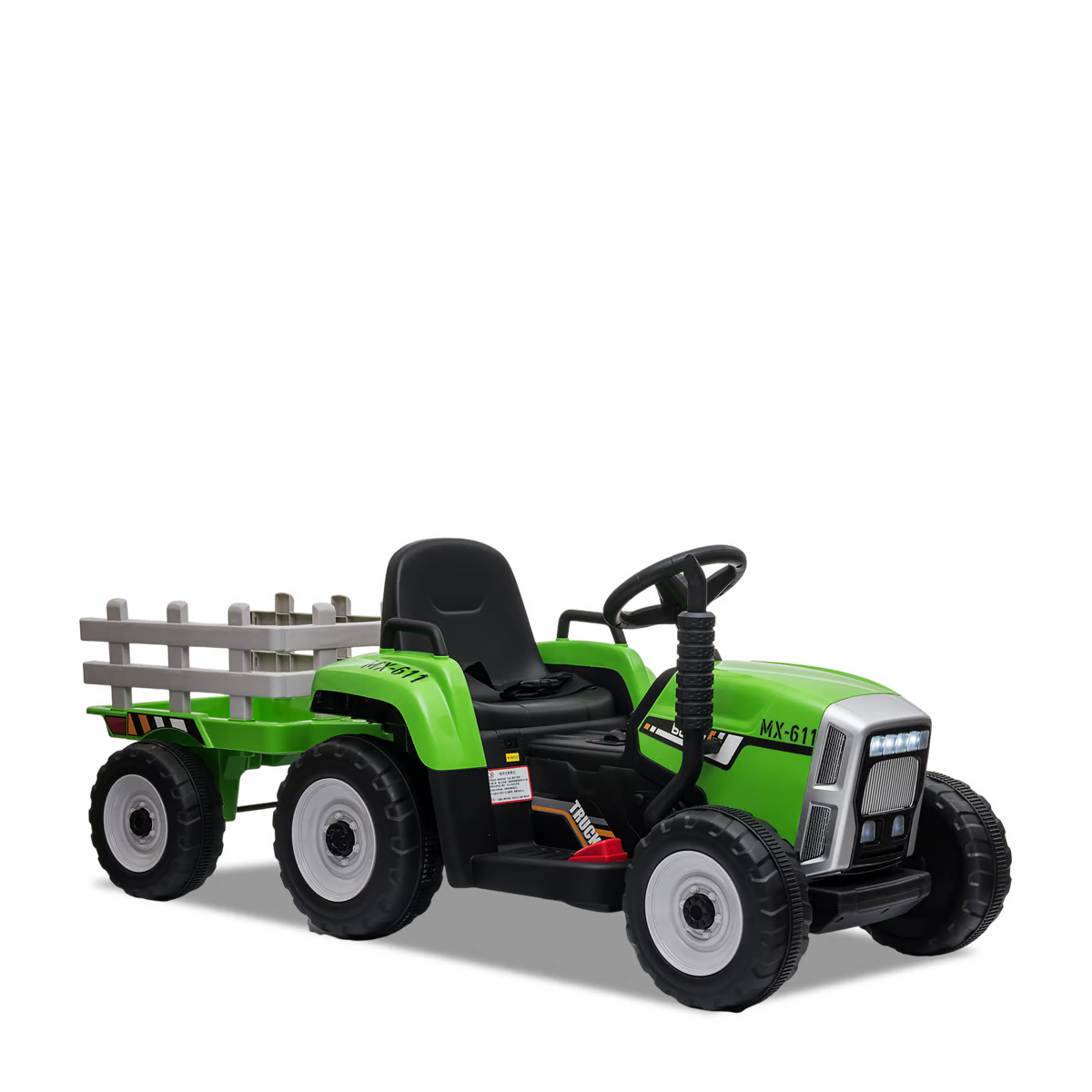 Tracteur électrique enfant avec remorque Vert — photo 4