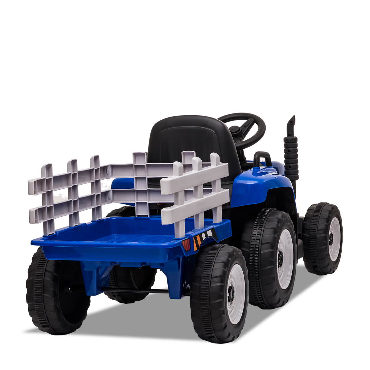 Tracteur électrique enfant avec remorque Bleu — photo 3