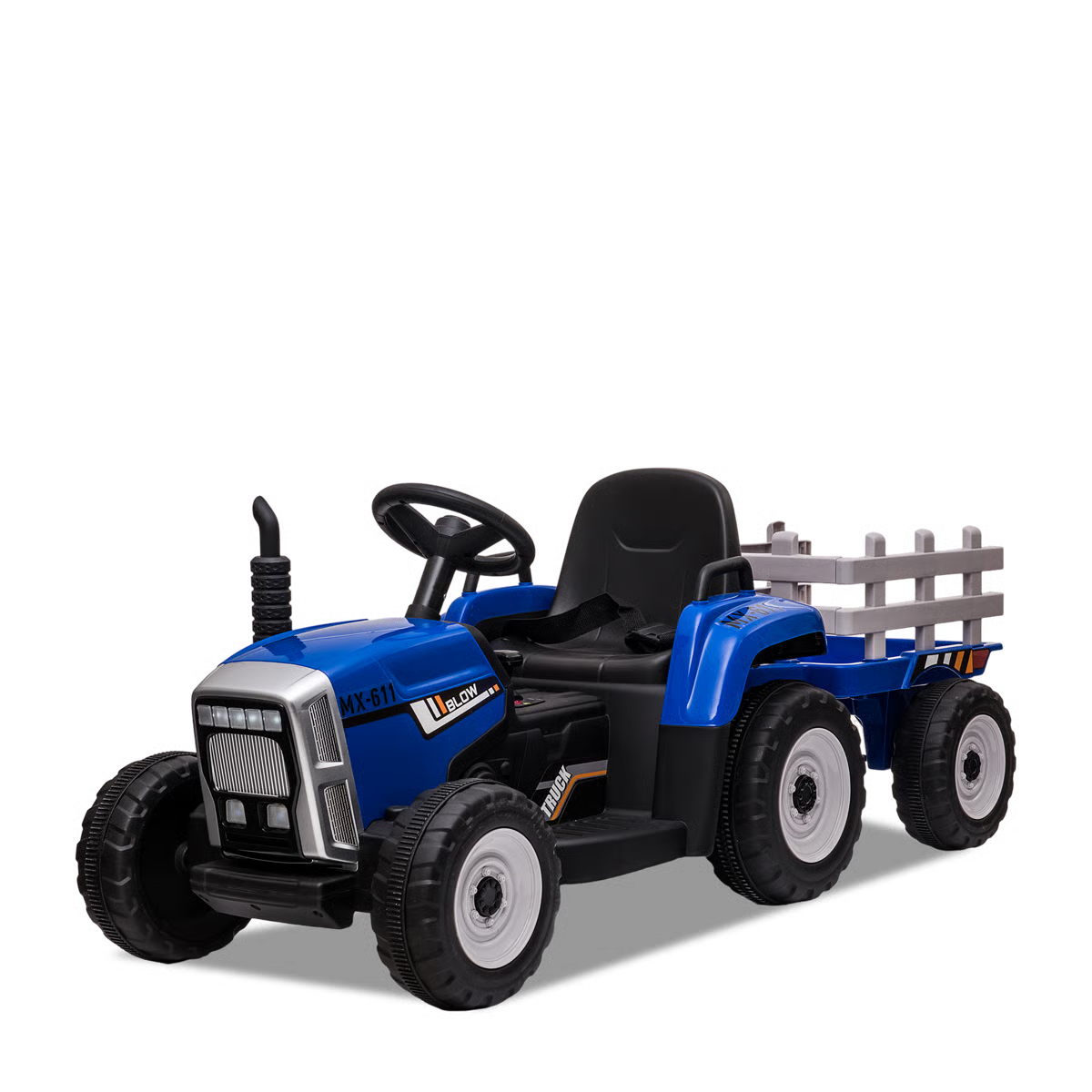 Tracteur électrique enfant avec remorque Bleu — photo 4