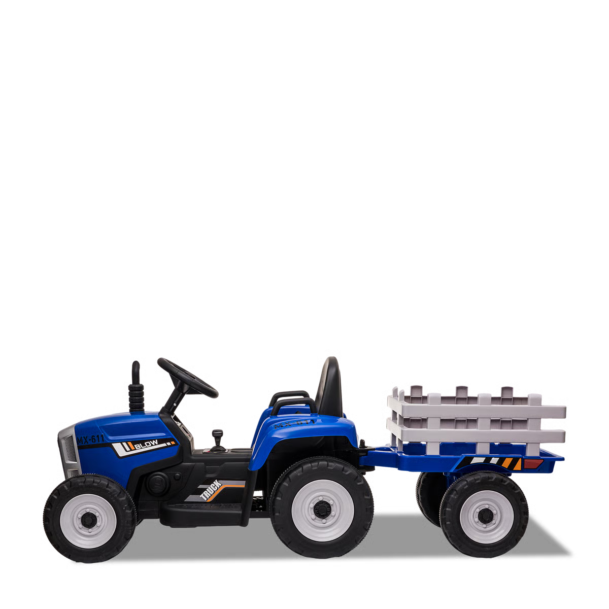 Tracteur électrique enfant avec remorque Bleu — photo 7