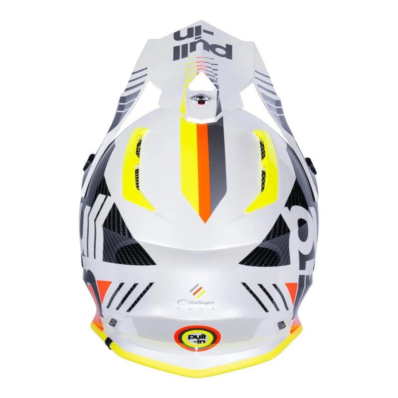 Casque cross Pull In Race blanc / jaune fluo — photo 2