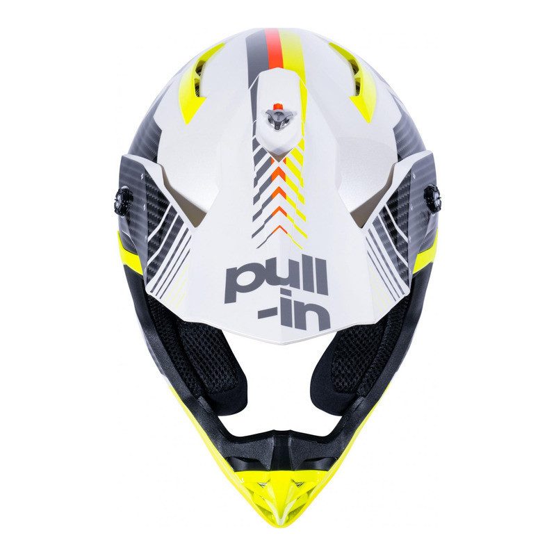 Casque cross Pull In Race blanc / jaune fluo — photo 3