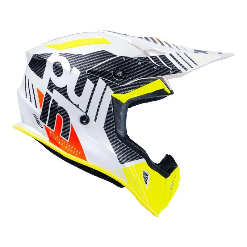 Casque cross Pull In Race blanc / jaune fluo — photo 4