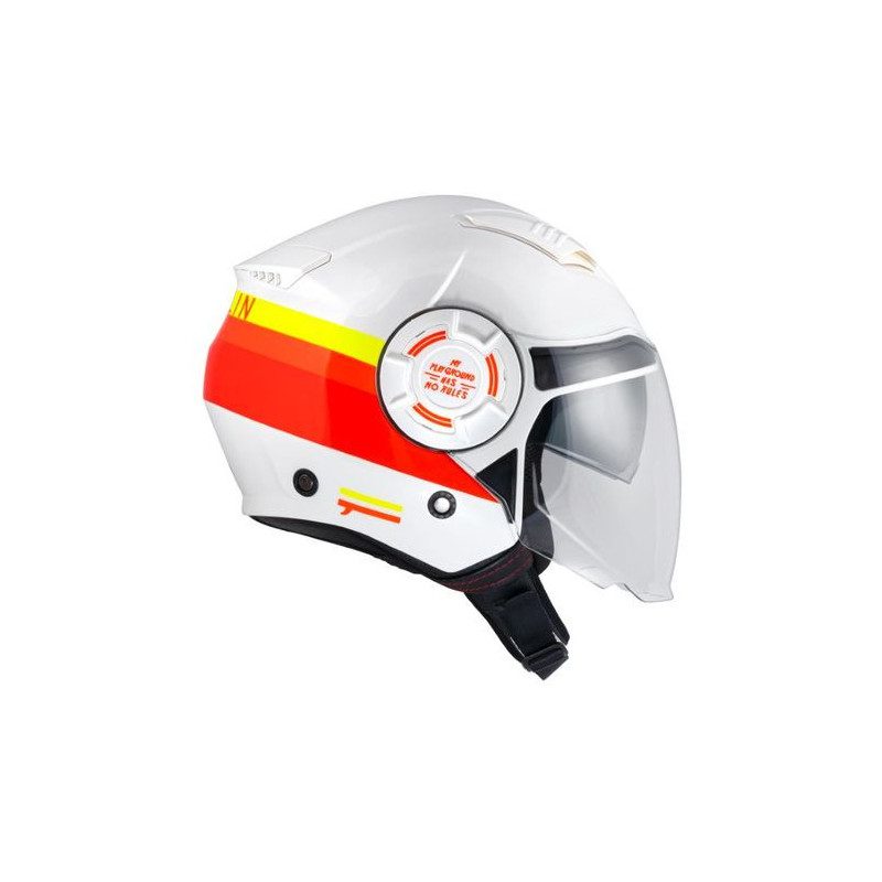 Casque jet vintage Pull In Open Face blanc / rouge / jaune — photo 2