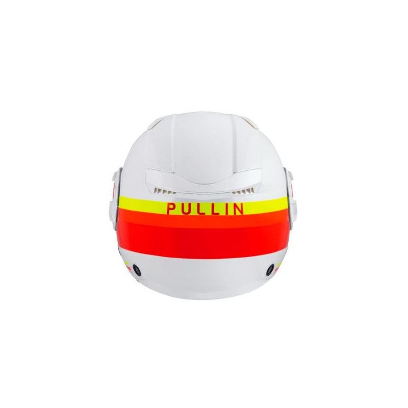 Casque jet vintage Pull In Open Face blanc / rouge / jaune — photo 3